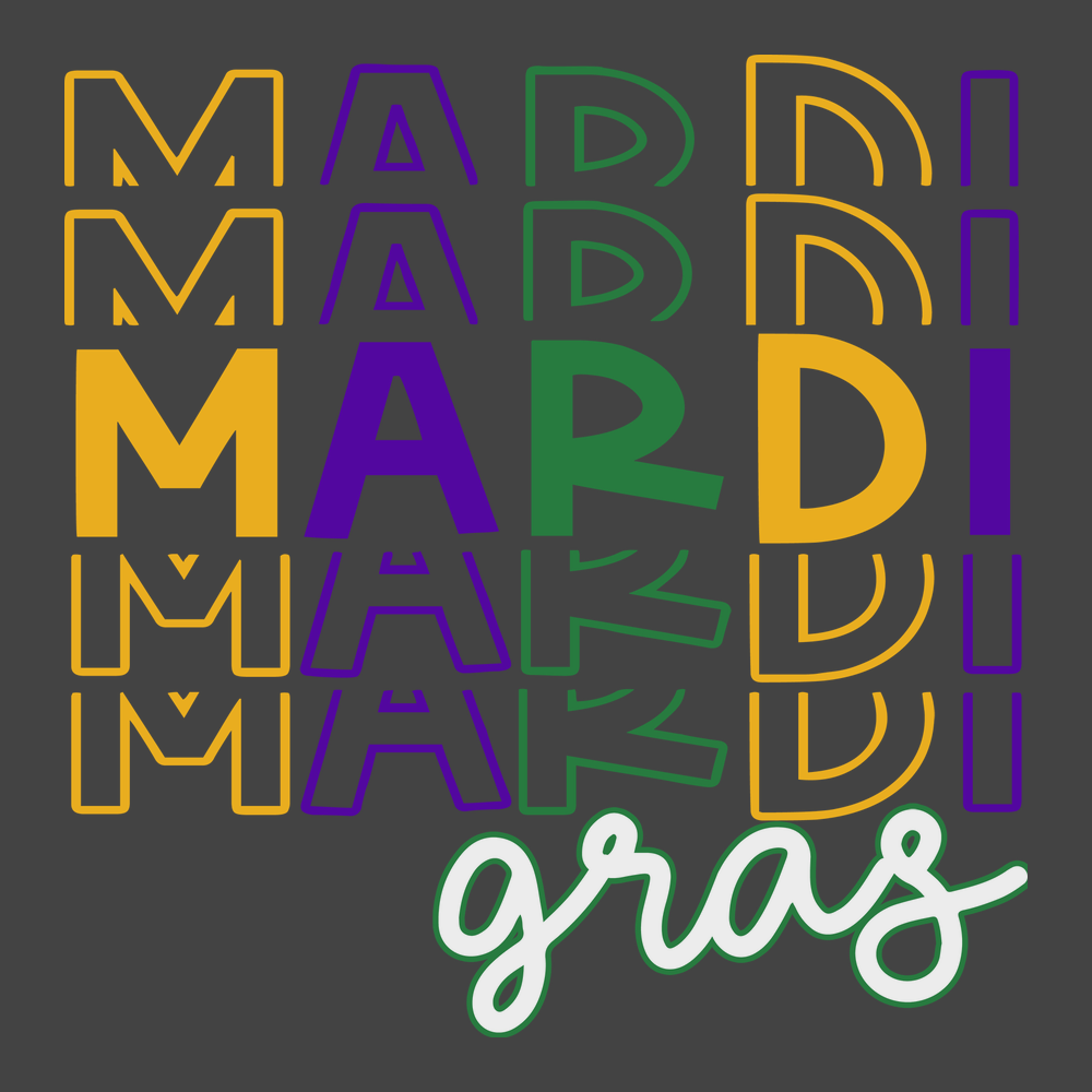 Mardi Gras Stack T-Shirt CHARCOAL