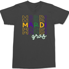 Mardi Gras Stack T-Shirt CHARCOAL
