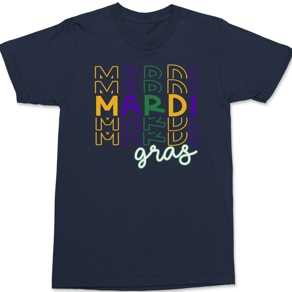 Mardi Gras Stack T-Shirt NAVY