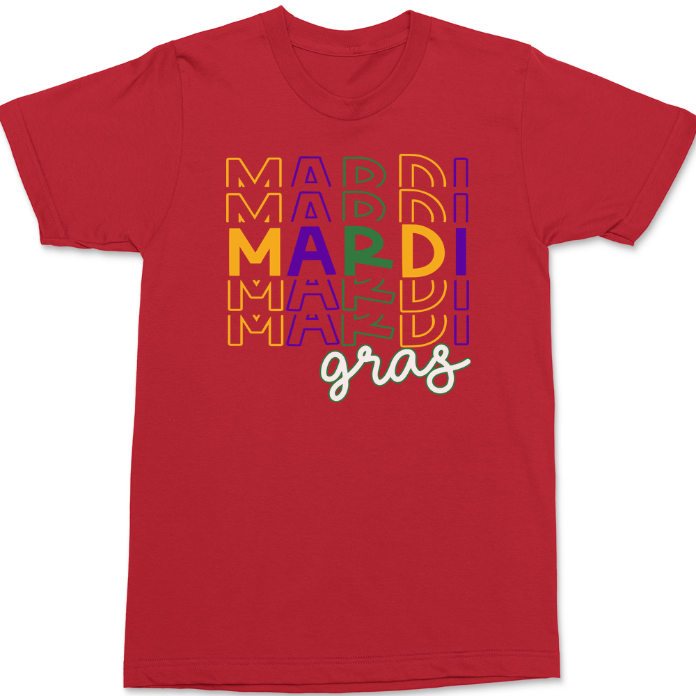 Mardi Gras Stack T-Shirt RED