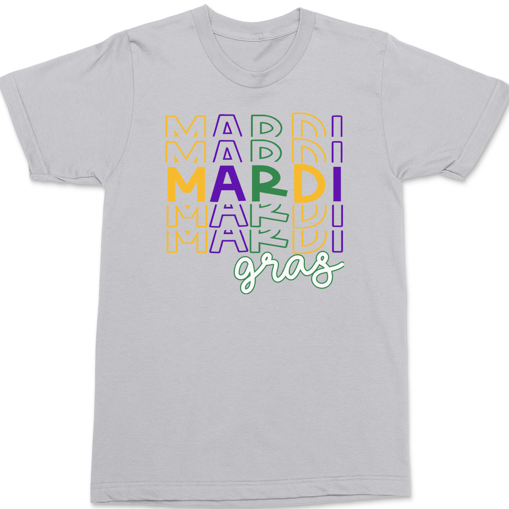 Mardi Gras Stack T-Shirt SILVER