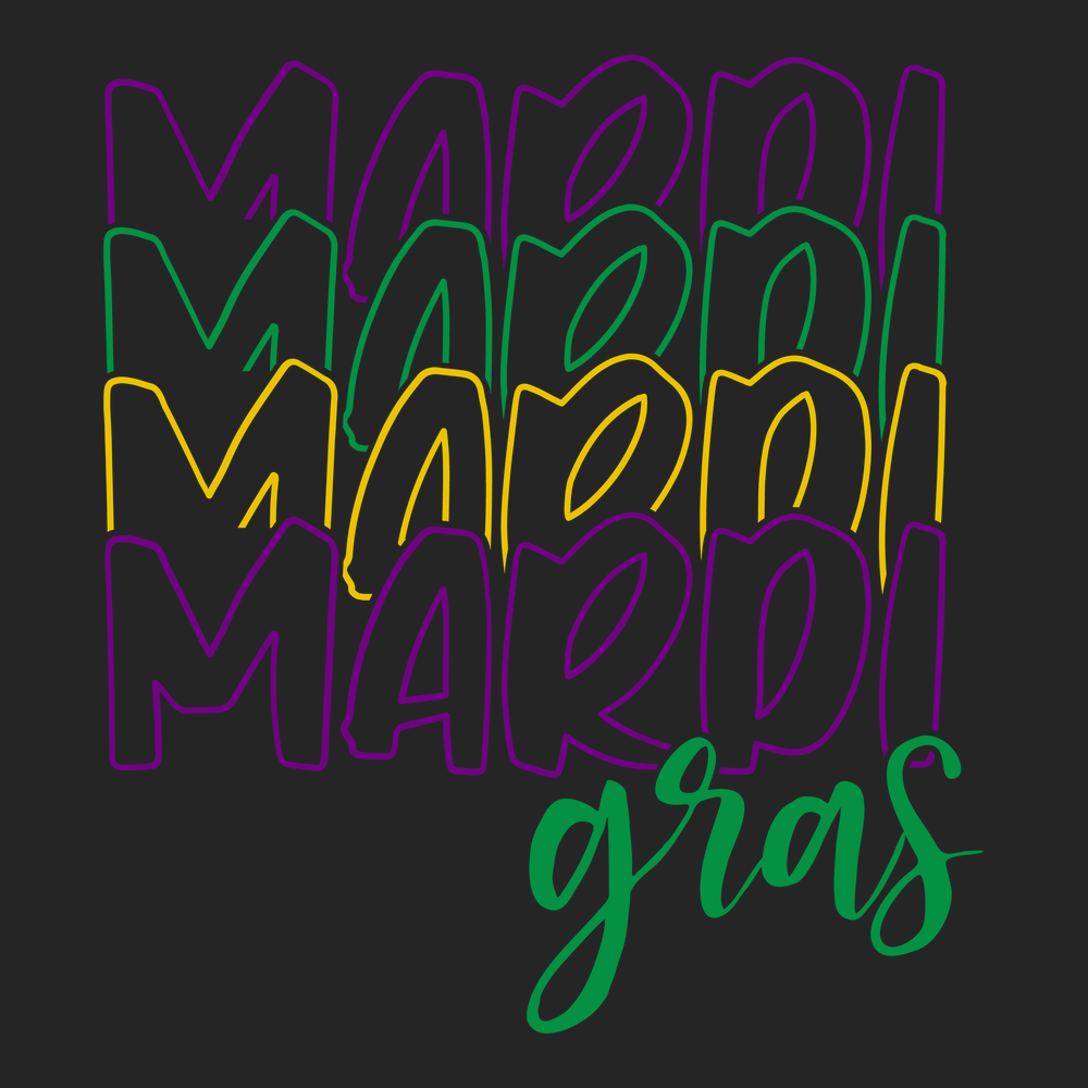Mardi Mardi Mardi Mardi Gras T-Shirt BLACK