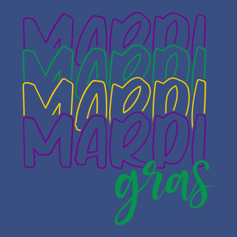 Mardi Mardi Mardi Mardi Gras T-Shirt BLUE