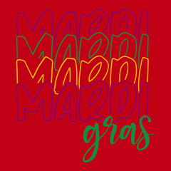 Mardi Mardi Mardi Mardi Gras T-Shirt RED