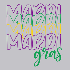 Mardi Mardi Mardi Mardi Gras T-Shirt SILVER