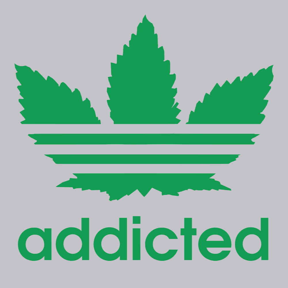 Marijuana Addicted T-Shirt SILVER
