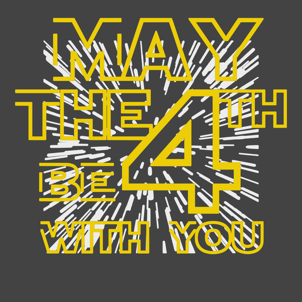 May The 4TH Be With You T-Shirt T-Shirt CHARCOAL