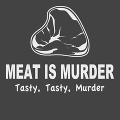 Meat Is Murder Tasty Tasty Murder T-Shirt CHARCOAL