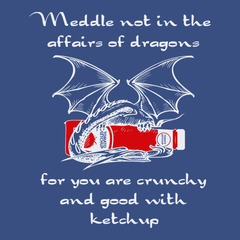 Meddle Not In The Affairs Of Dragons T-Shirt BLUE