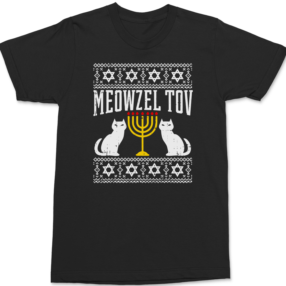 Meowzel Tov Hanukkah T-Shirt BLACK