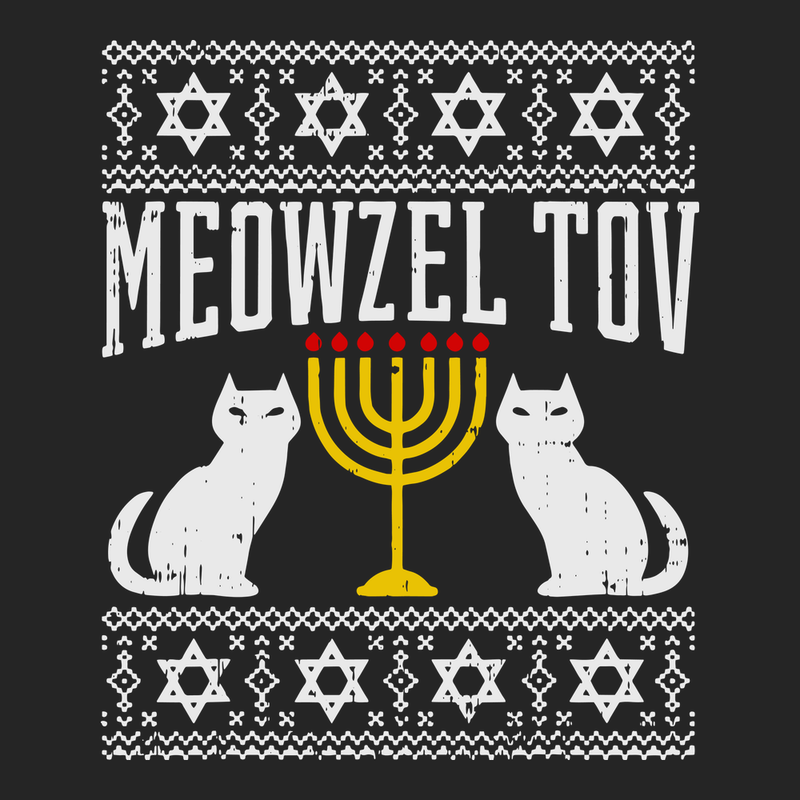 Meowzel Tov Hanukkah T-Shirt BLACK