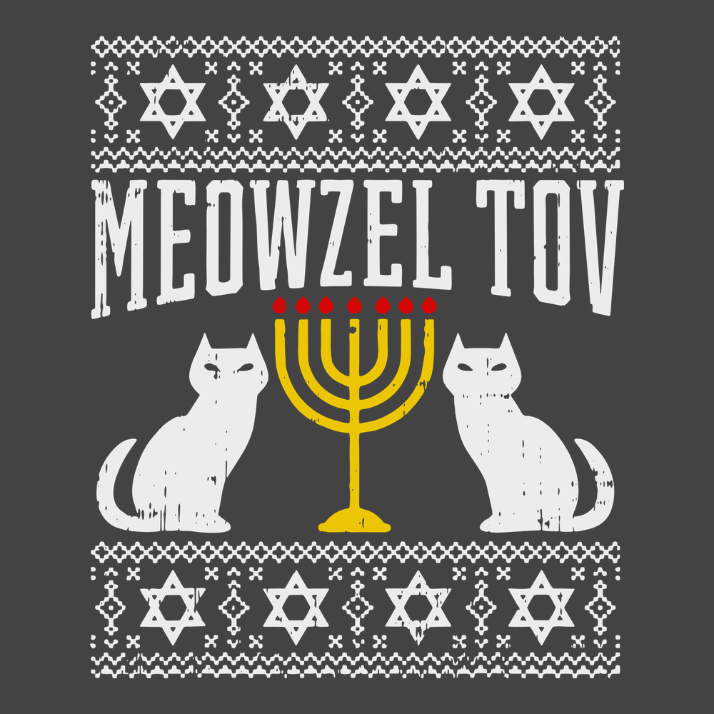 Meowzel Tov Hanukkah T-Shirt CHARCOAL