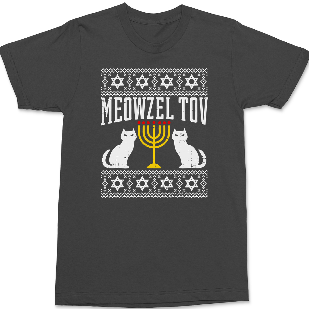 Meowzel Tov Hanukkah T-Shirt CHARCOAL