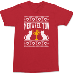 Meowzel Tov Hanukkah T-Shirt RED