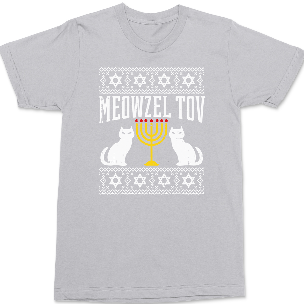 Meowzel Tov Hanukkah T-Shirt SILVER