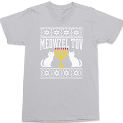 Meowzel Tov Hanukkah T-Shirt SILVER