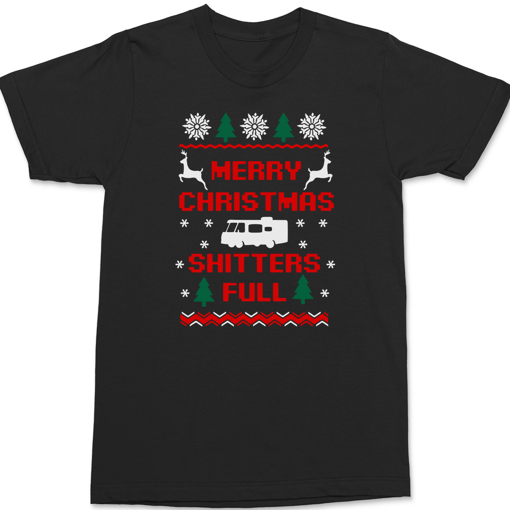 Merry Christmas Shitters Full T-Shirt BLACK