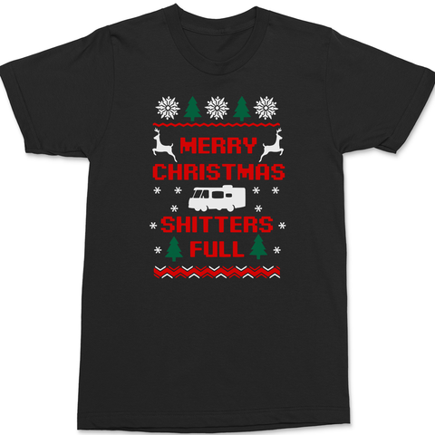 Merry Christmas Shitters Full T-Shirt BLACK