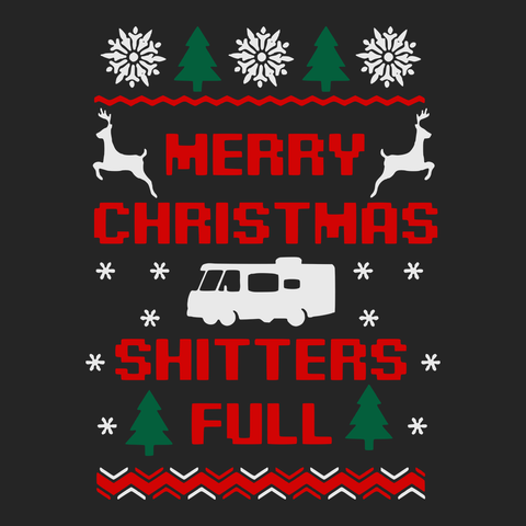 Merry Christmas Shitters Full T-Shirt BLACK