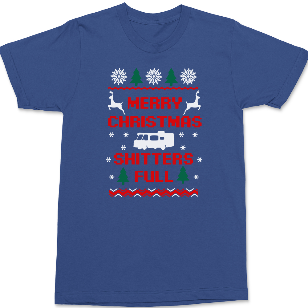 Merry Christmas Shitters Full T-Shirt BLUE