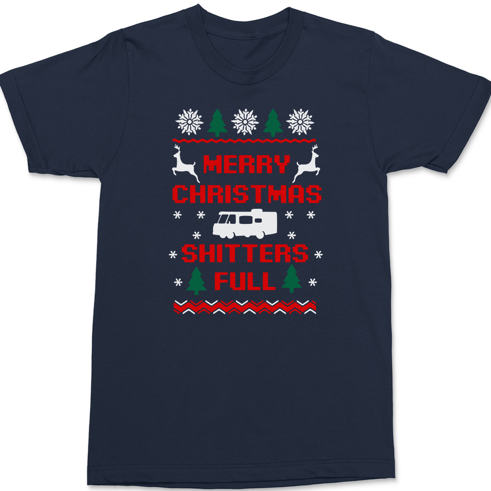 Merry Christmas Shitters Full T-Shirt NAVY