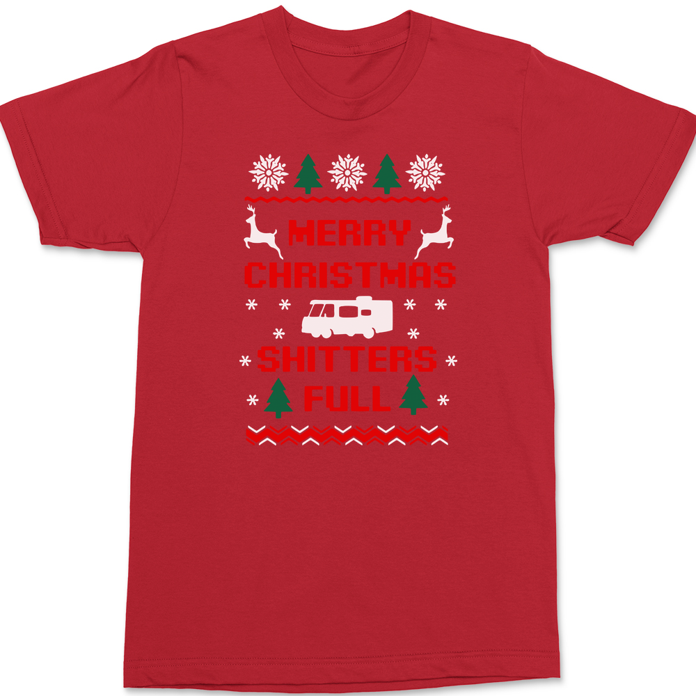Merry Christmas Shitters Full T-Shirt RED