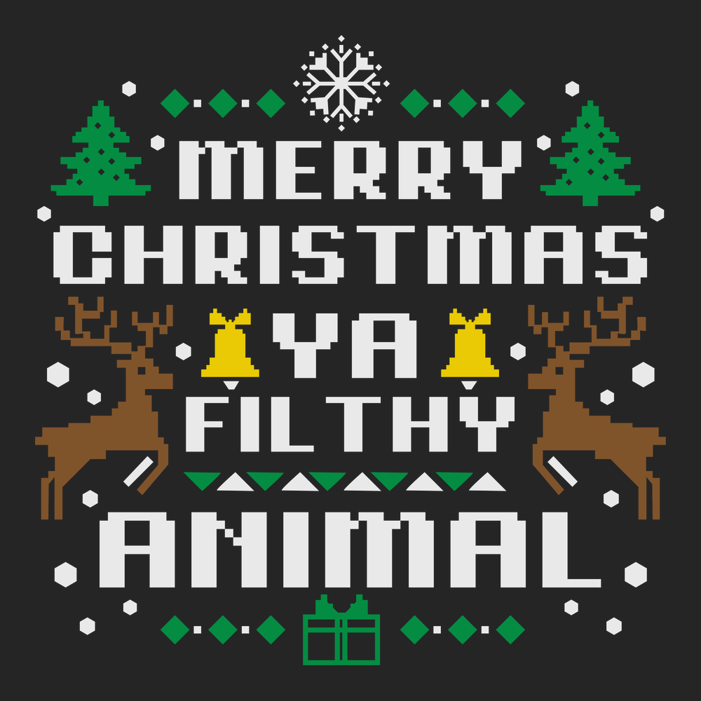 Merry Christmas Ya Filthy Animal T-Shirt BLACK