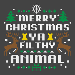 Merry Christmas Ya Filthy Animal T-Shirt CHARCOAL
