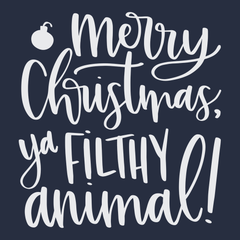 Merry Christmas Ya Filthy Animal T-Shirt NAVY