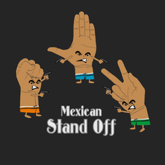 Mexican Standoff Paper Rock Scissors T-Shirt BLACK