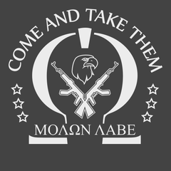 Molon Labe Come and Take Them T-Shirt CHARCOAL