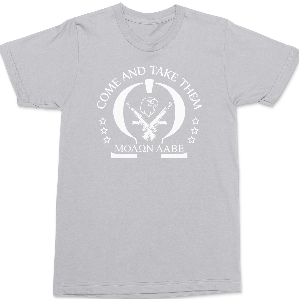 Molon Labe Come and Take Them T-Shirt SILVER