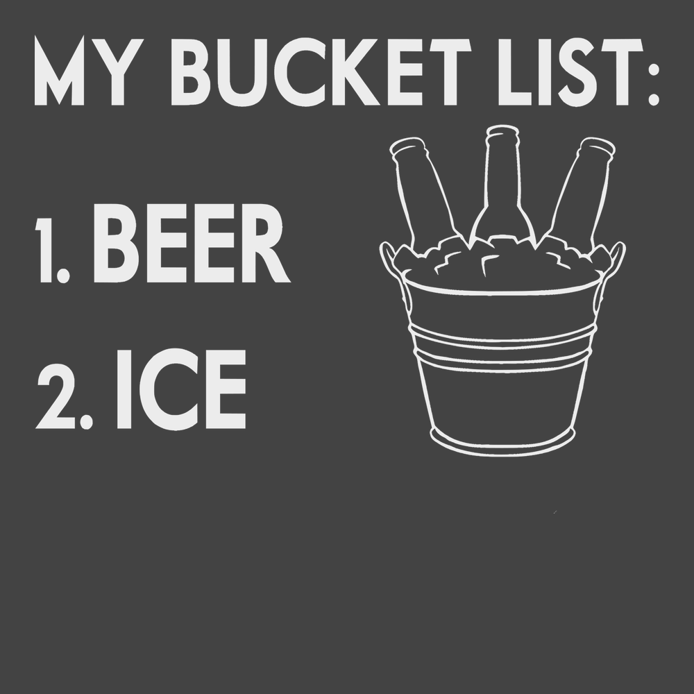 My Bucket List Beer Ice T-Shirt CHARCOAL