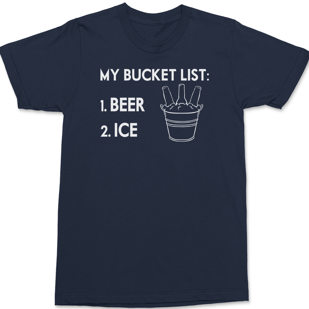 My Bucket List Beer Ice T-Shirt NAVY
