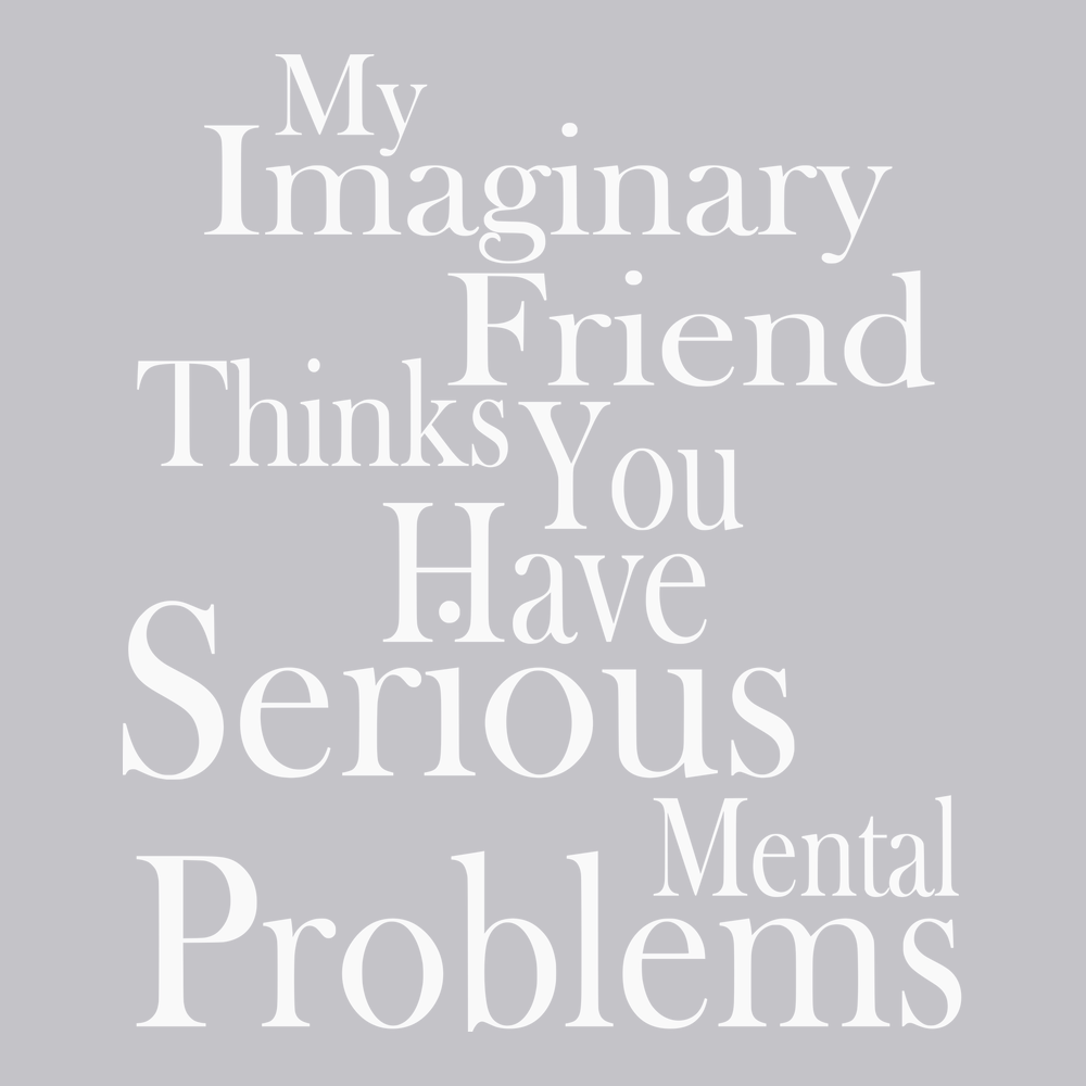 My Imaginary Friend Thinks You Have Serious Mental Problems T-Shirt SILVER