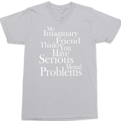 My Imaginary Friend Thinks You Have Serious Mental Problems T-Shirt SILVER