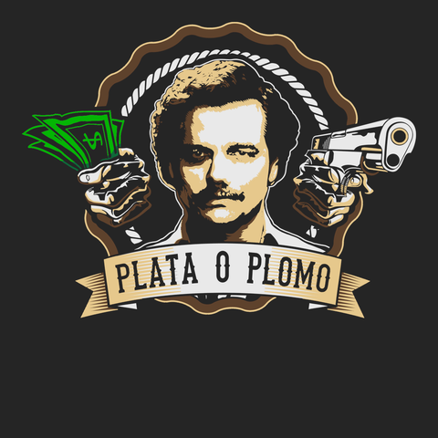 Narcos Plata O Plomo Money or Bullets T-Shirt BLACK