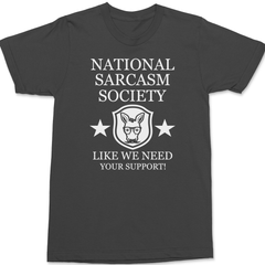 National Sarcasm Society T-Shirt CHARCOAL