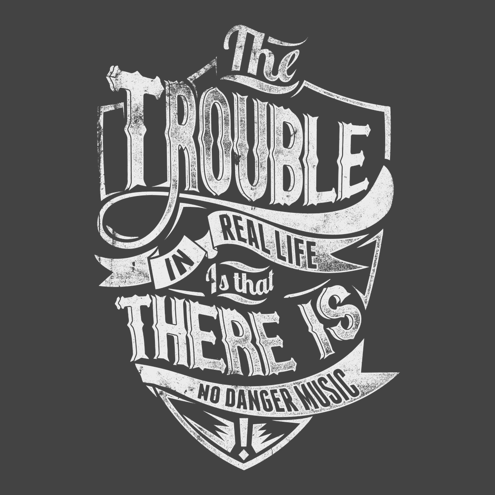 No Danger Music T-Shirt CHARCOAL