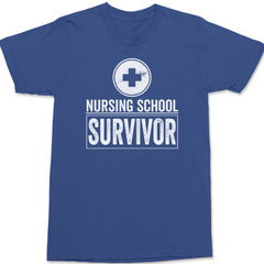 Nursing School Survivor T-Shirt BLUE