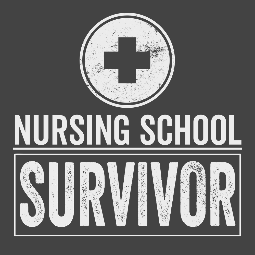 Nursing School Survivor T-Shirt CHARCOAL