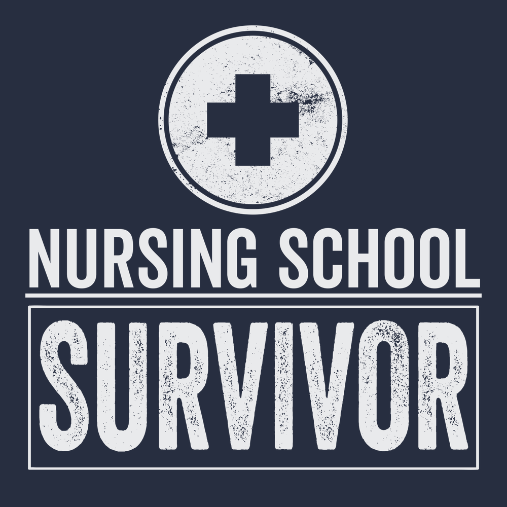 Nursing School Survivor T-Shirt NAVY