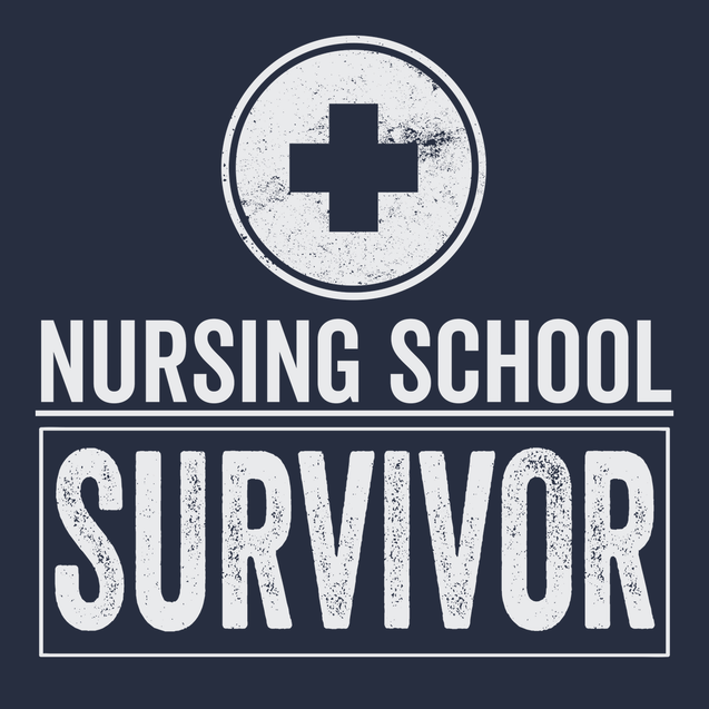 Nursing School Survivor T-Shirt NAVY