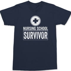 Nursing School Survivor T-Shirt NAVY