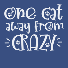 One Cat Away From Crazy T-Shirt BLUE