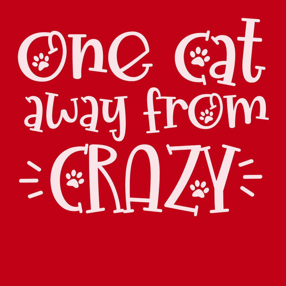 One Cat Away From Crazy T-Shirt RED