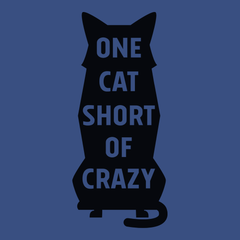 One Cat Short Of Crazy T-Shirt BLUE