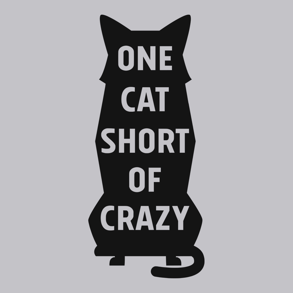 One Cat Short Of Crazy T-Shirt SILVER