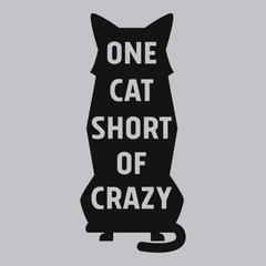 One Cat Short Of Crazy T-Shirt SILVER