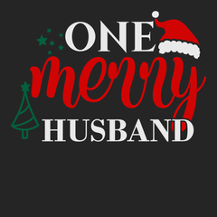 One Merry Husband T-Shirt BLACK
